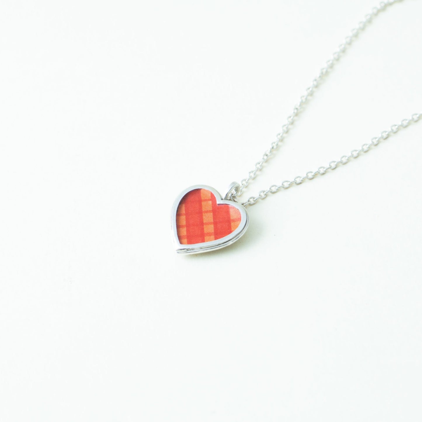 "Gingham Heart" - Necklace