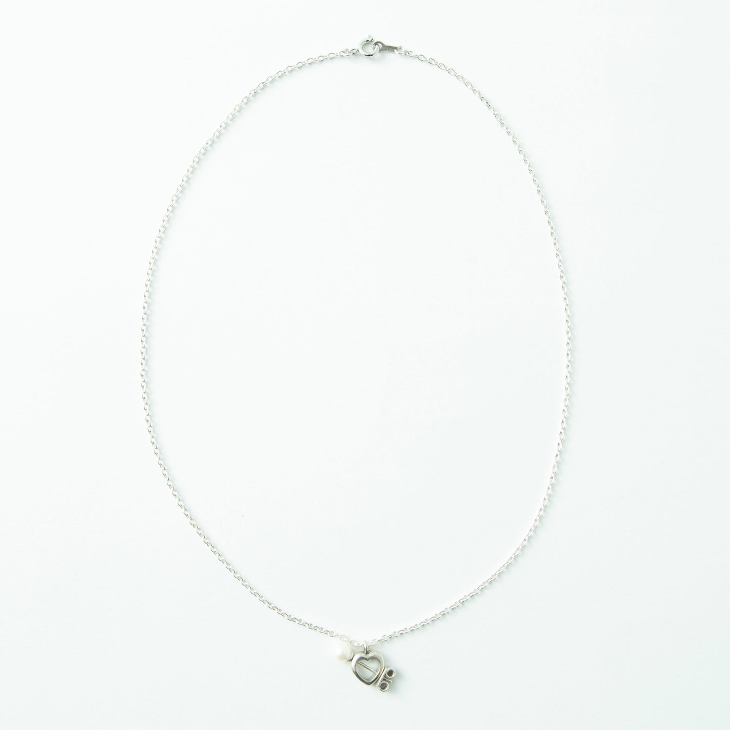 "Through the Heart -Pearl-" - Necklace&Pierce