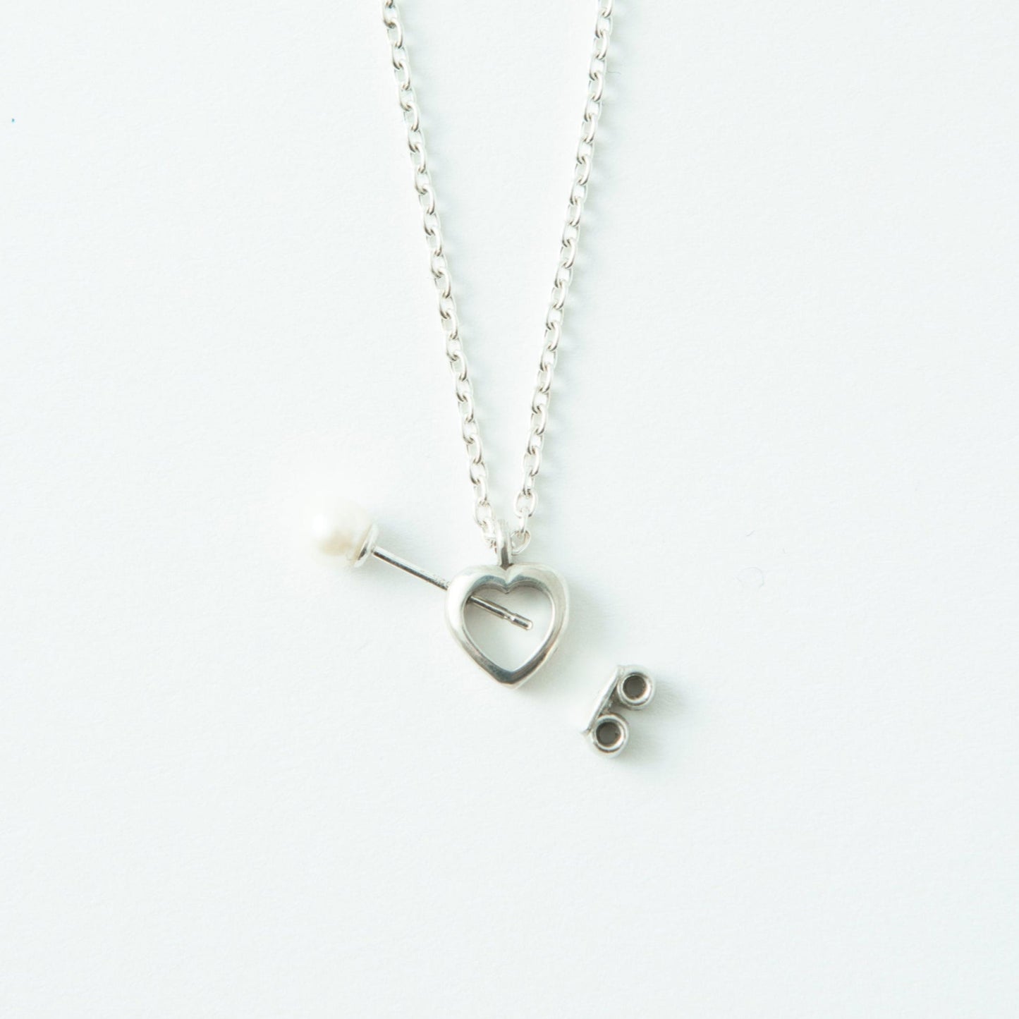 "Through the Heart -Pearl-" - Necklace&Pierce