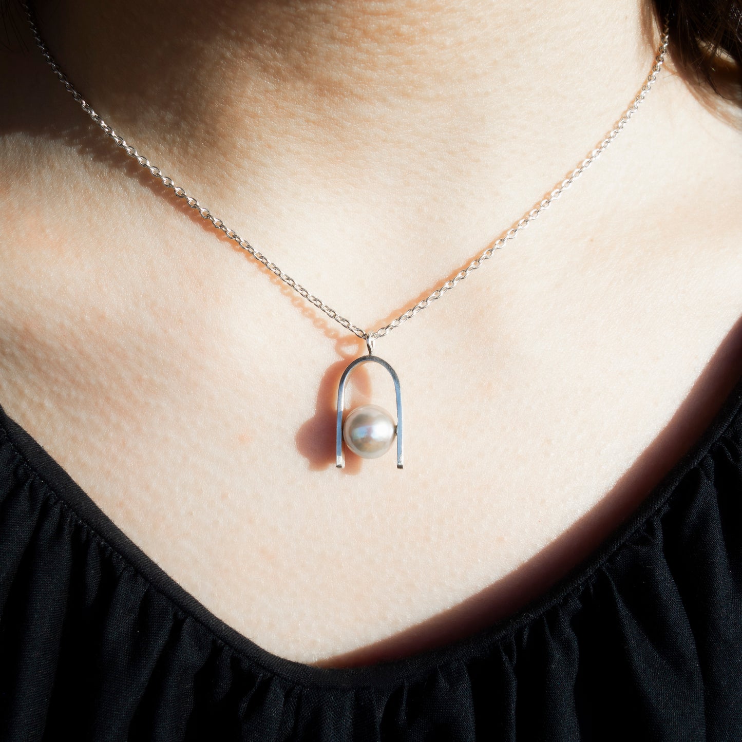 "Sandwich Pearl -U-" - Necklace