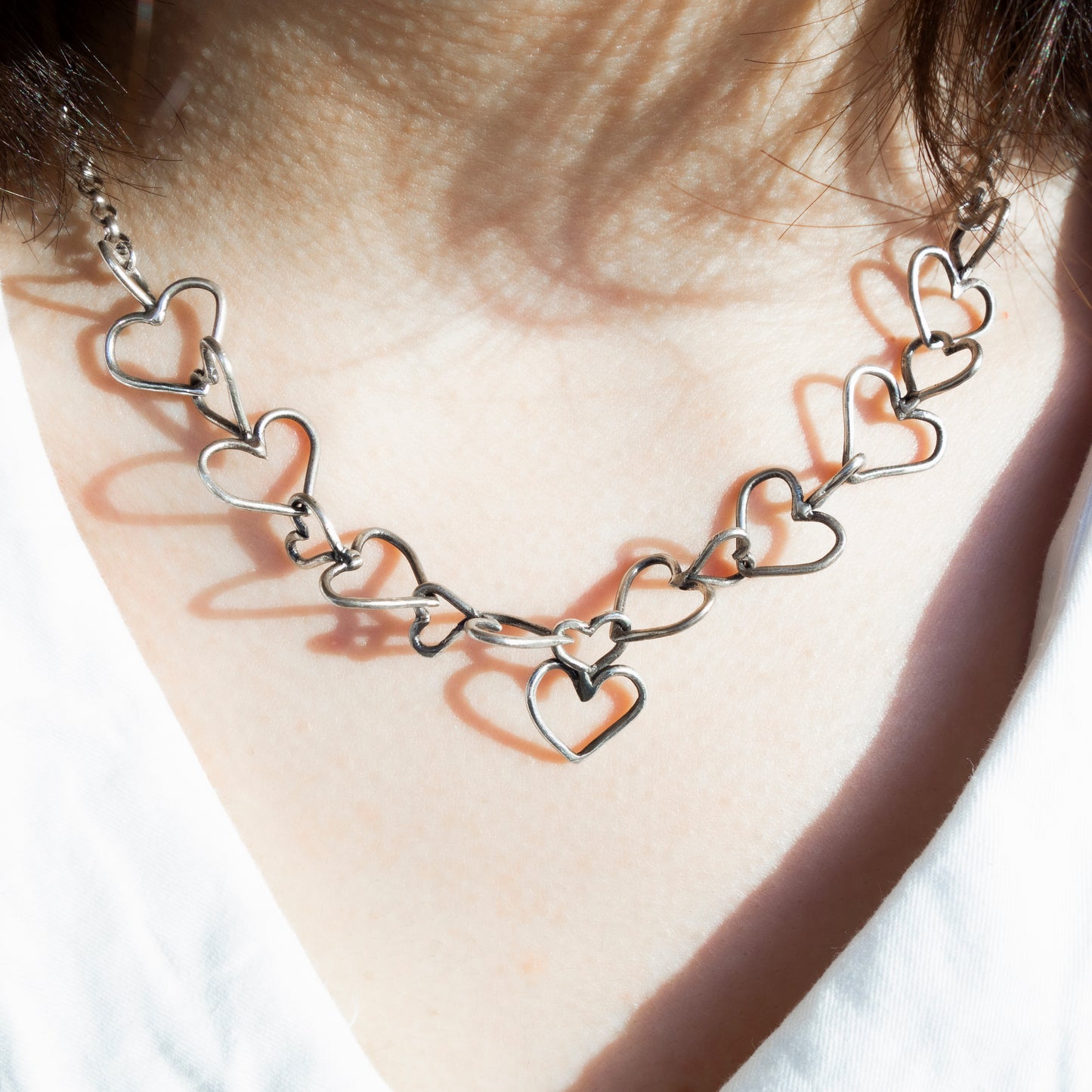 "Stack Heart Chain" - Necklace