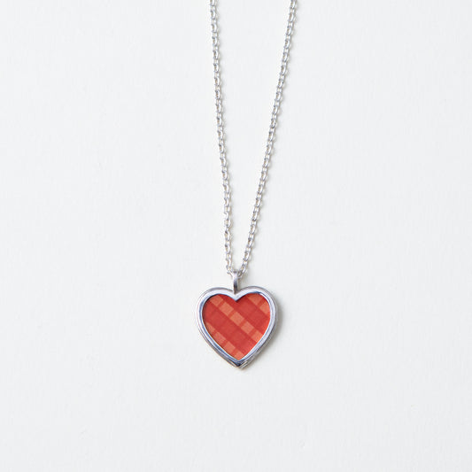 "Gingham Heart" - Necklace