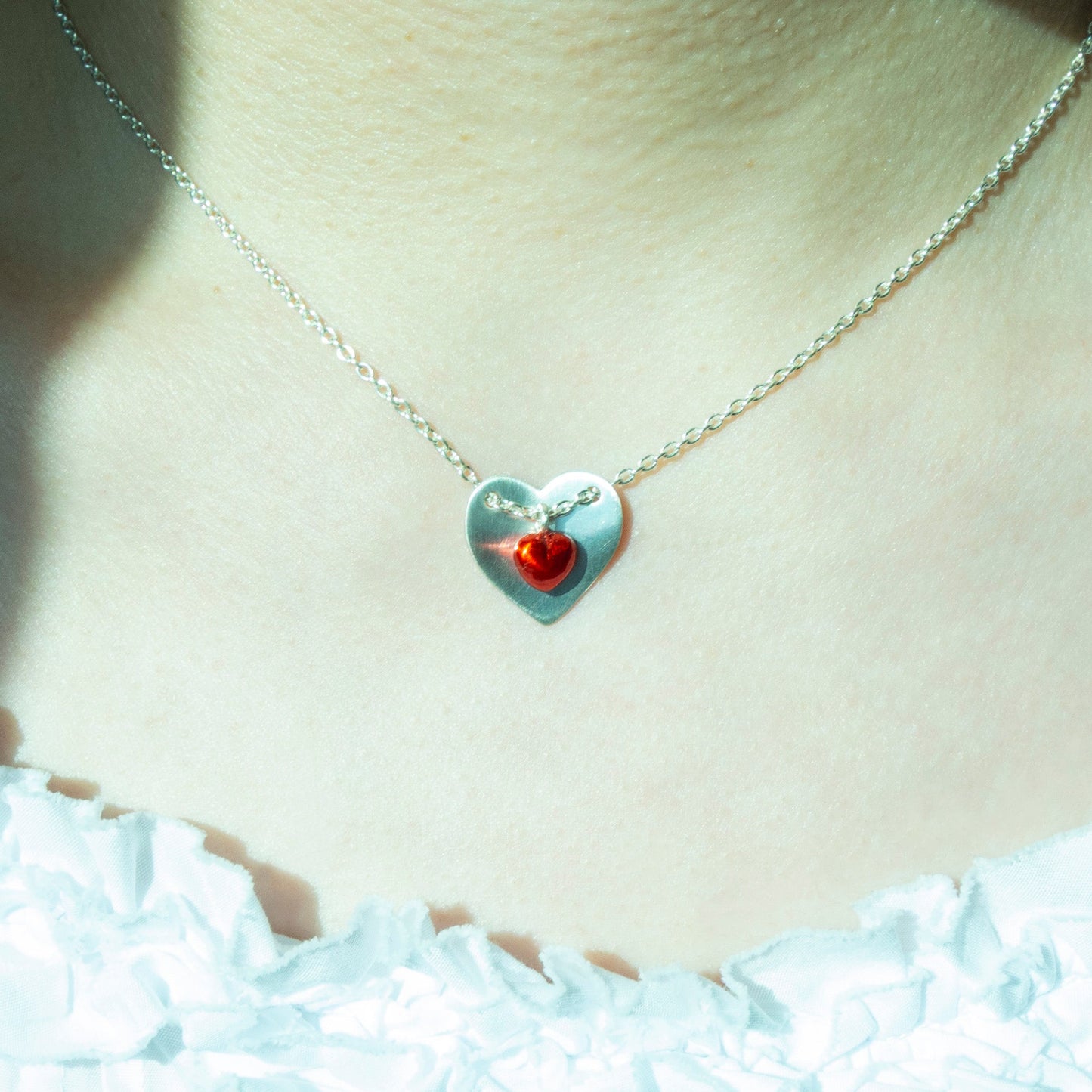 "Through the Rose -Pearl-" - Necklace & Pierced Earrings