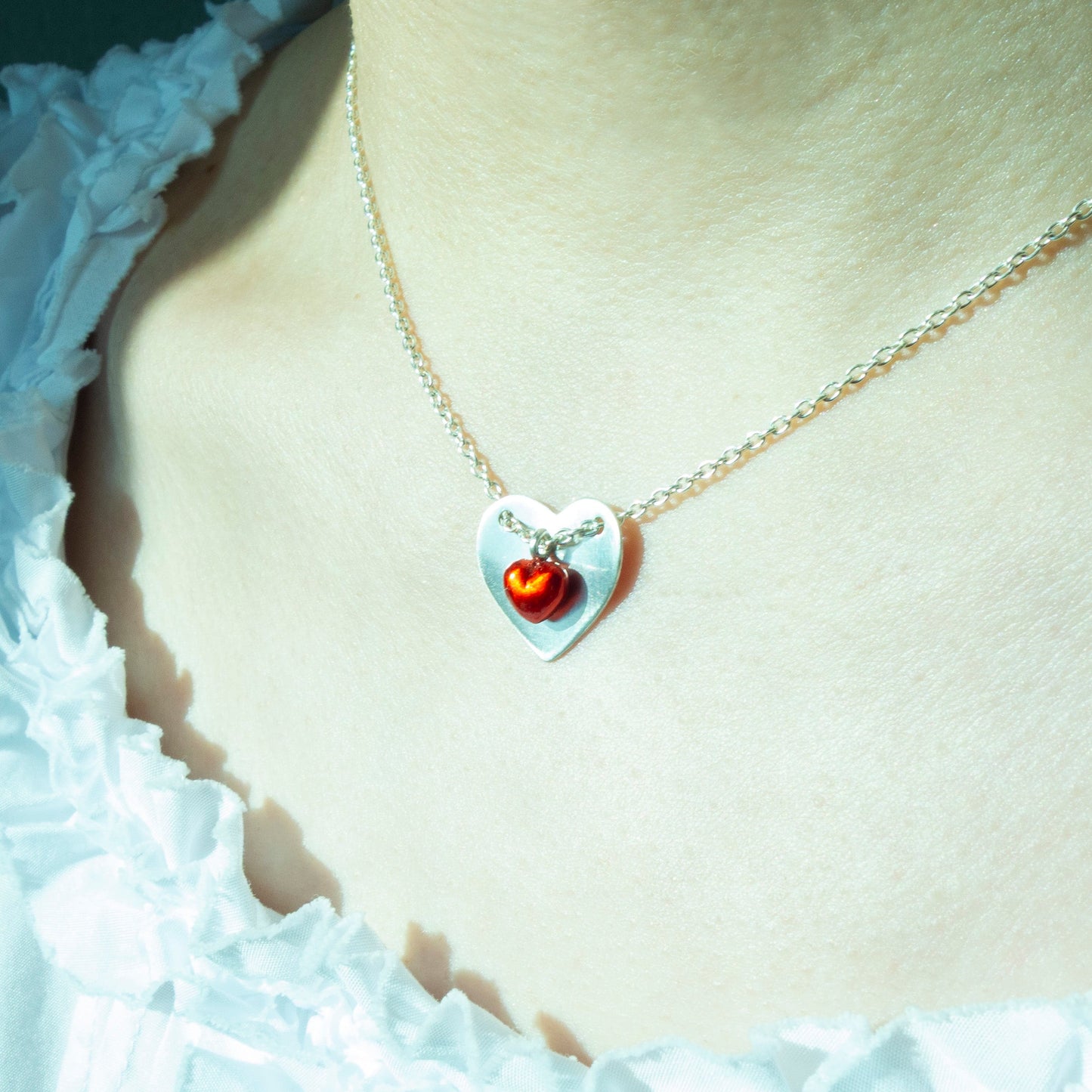 "Through the Rose -Pearl-" - Necklace & Pierced Earrings