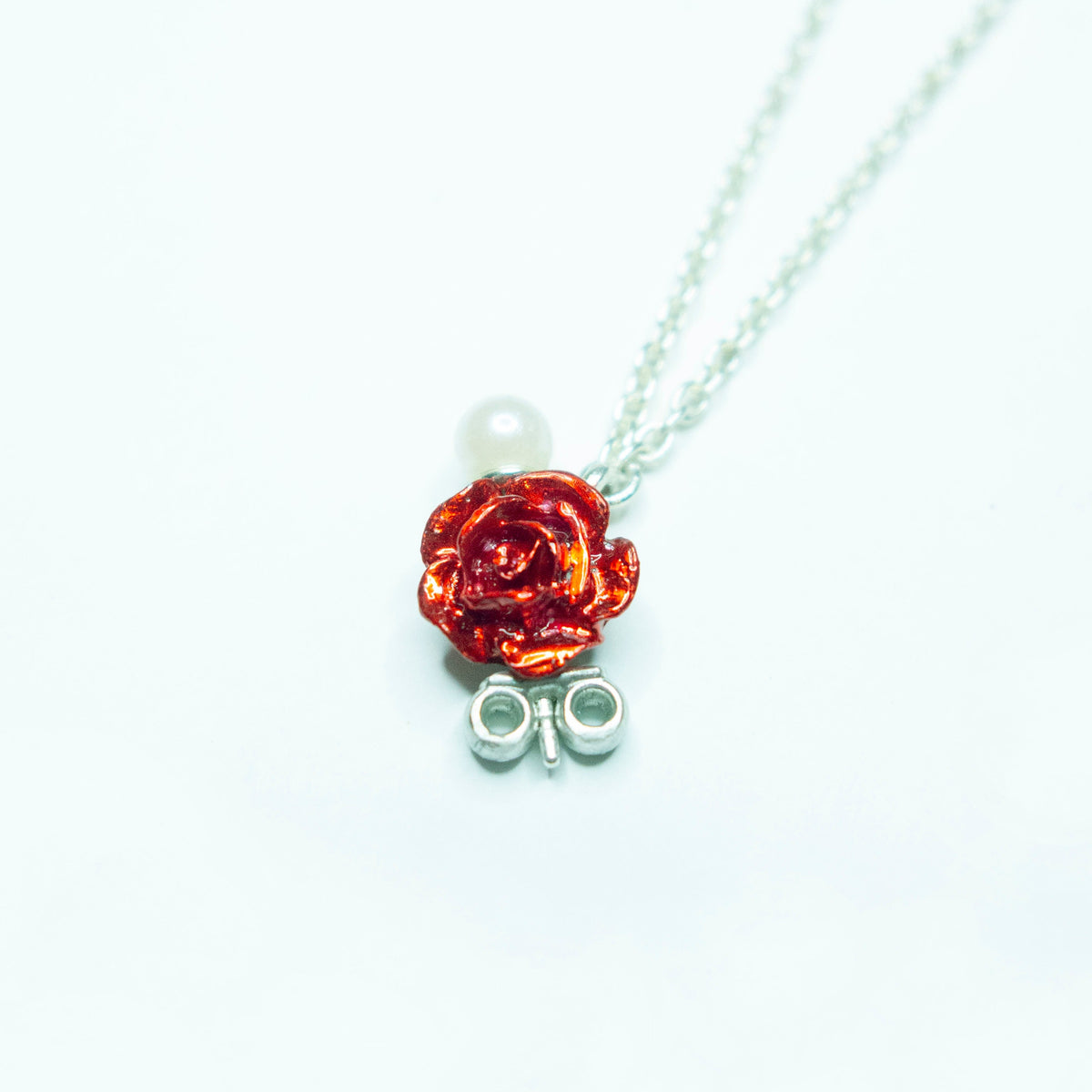 "Through the Rose -Pearl-" - Necklace&Pierce